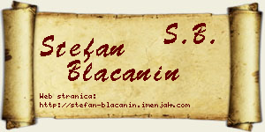 Stefan Blaćanin vizit kartica